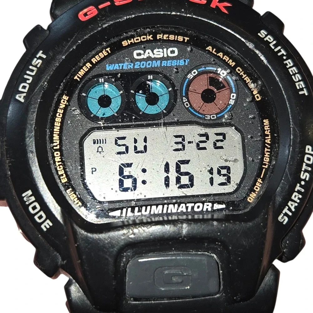 Casio G-Shock DW6900 Digital Watch 3230 Illuminator 200M Water Resist WORKS Read